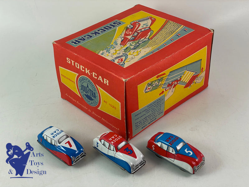 Joustra toy Ref 1020 Stock Car with 3 cars 1952