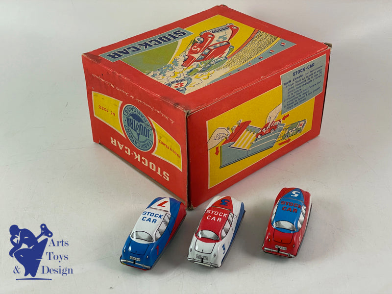 Joustra toy Ref 1020 Stock Car with 3 cars 1952